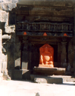 Ganesh idol in the temple atop Harishchandragad